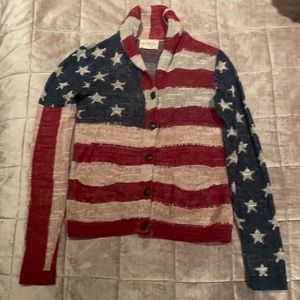 RALPH LAUREN American Flag Cardigan Sweater